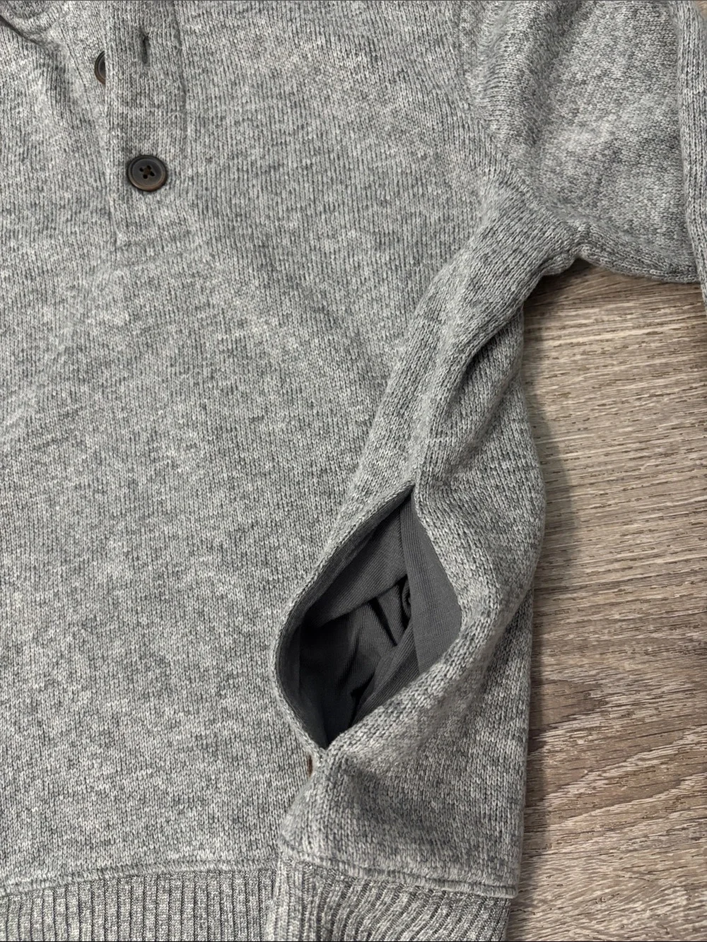 Janie and Jack Boys Size 6 Gray Collared Button Sweater Pockets